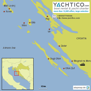 Kornati Sailing area - sailing along the northern coast of Dalmatia